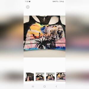 Torrid Active cute wireless racerback sports bra or bikini top tropical print 2X